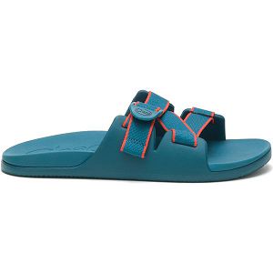 Chacos Chillos Men's Slides Blue / Orange | 2976438-US