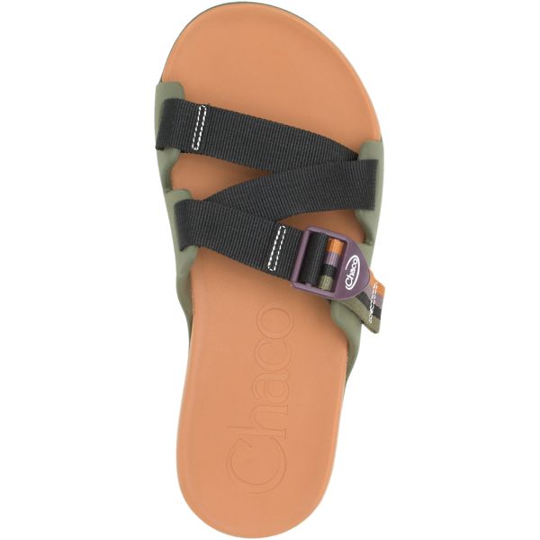 Chacos Chillos Men's Slides Black / Brown / Green | 5813420-US